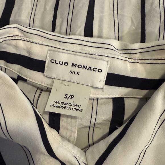 Club Monaco Ralph Lauren Top Silk Safari Striped Button Up Women’s Small - Picture 3 of 7